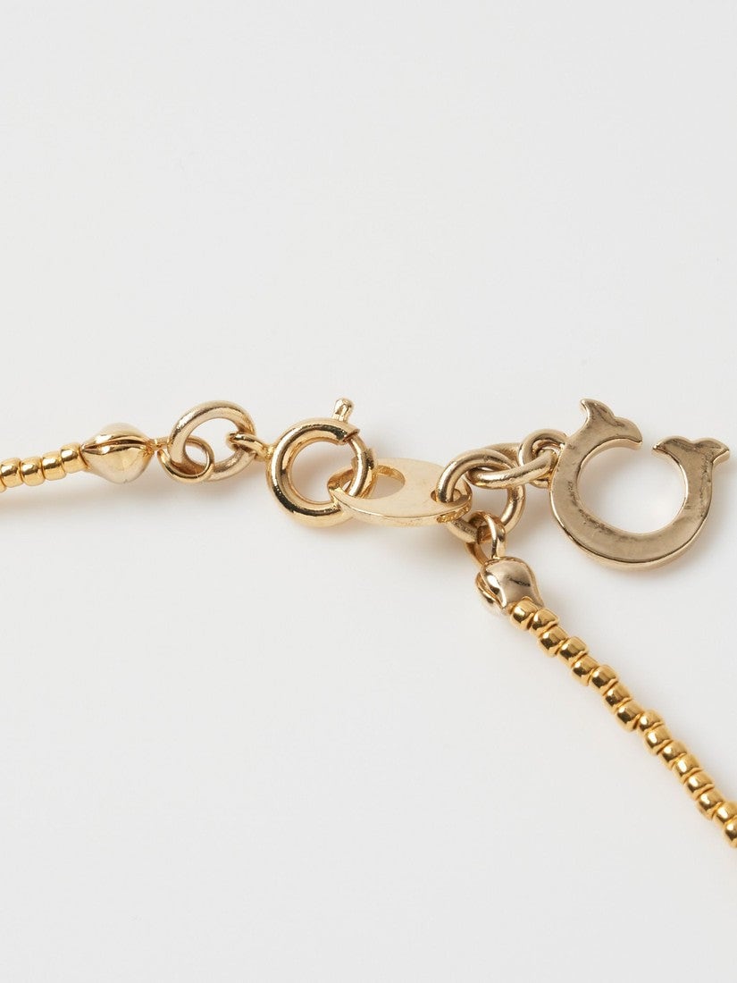 【CAD】フリルネックレス ビーズネックレス ビーズ ゴールド　パーティー フリルビーズネックレス / ビーズ / ゴールド・シルバーロング