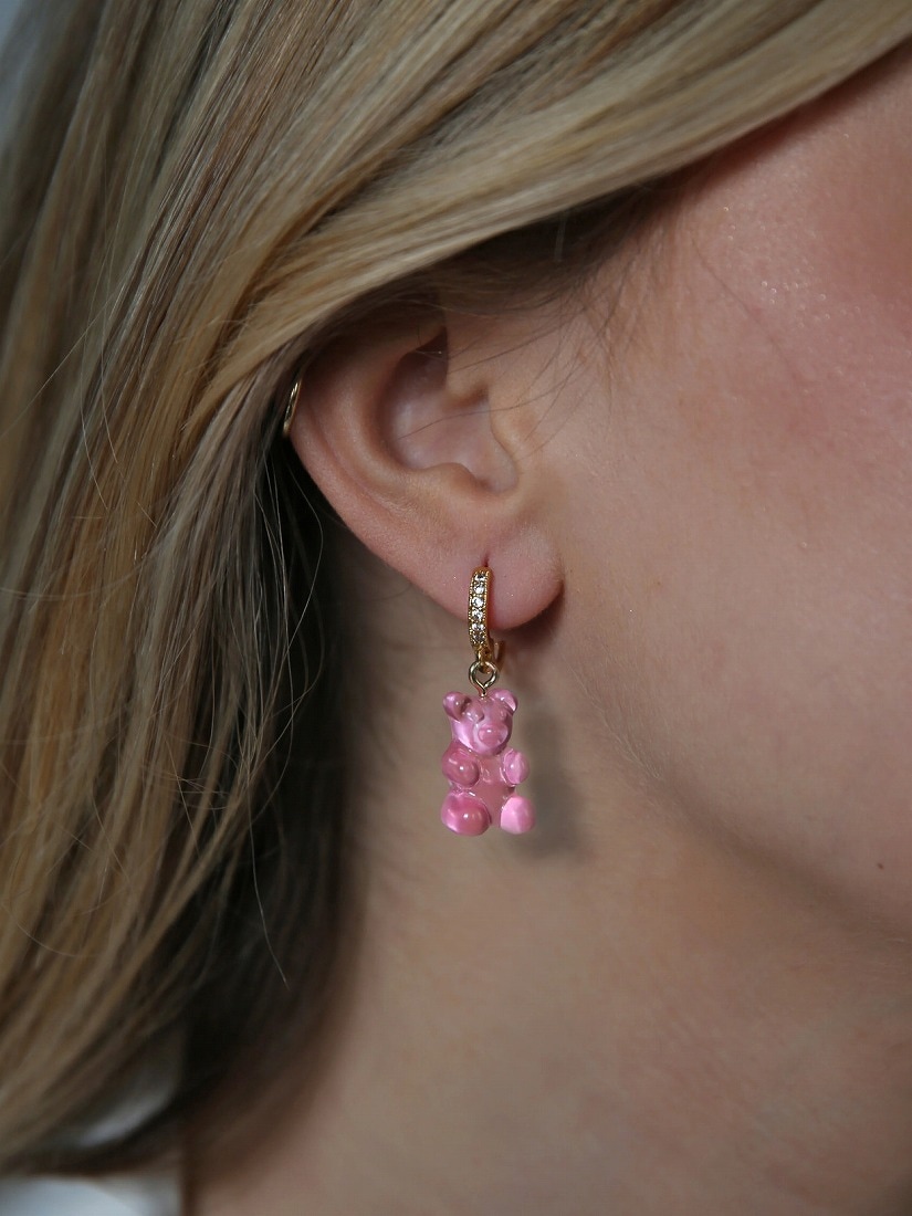 Crystal Haze Jewelry】Nostalgia bear ピアス(片耳用) - GD（ピアス