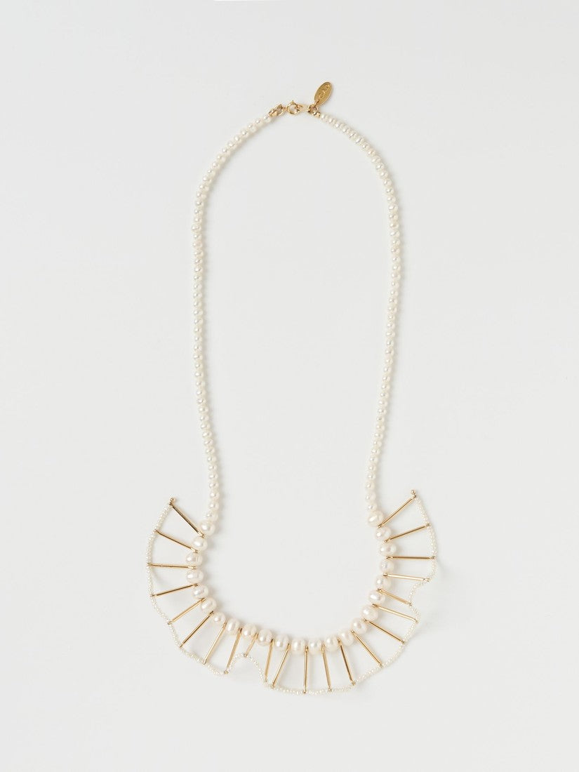 C.A.D フリルパールネックレス　drama HPFrance 結婚式　アクセ フリルパールネックレス（ネックレス）｜H.P.FRANCE公式サイト