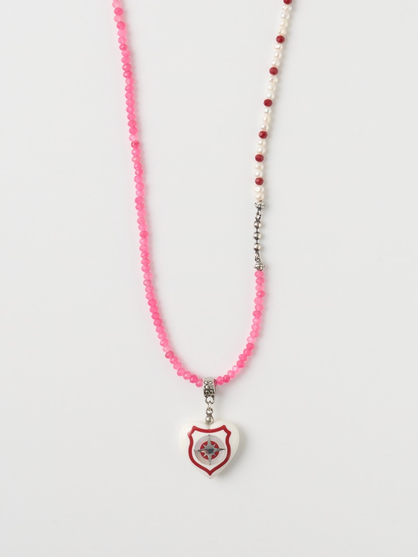 最高品質✨ Hモチーフ ネックレス ピンク K18 SPG フラワーレターズイニシャルネックレス 小 (H)(40cm K18