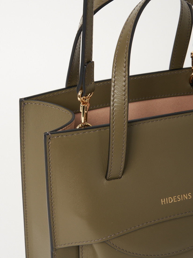 《HIDESINS》FLAP J レザー ハンドバッグ