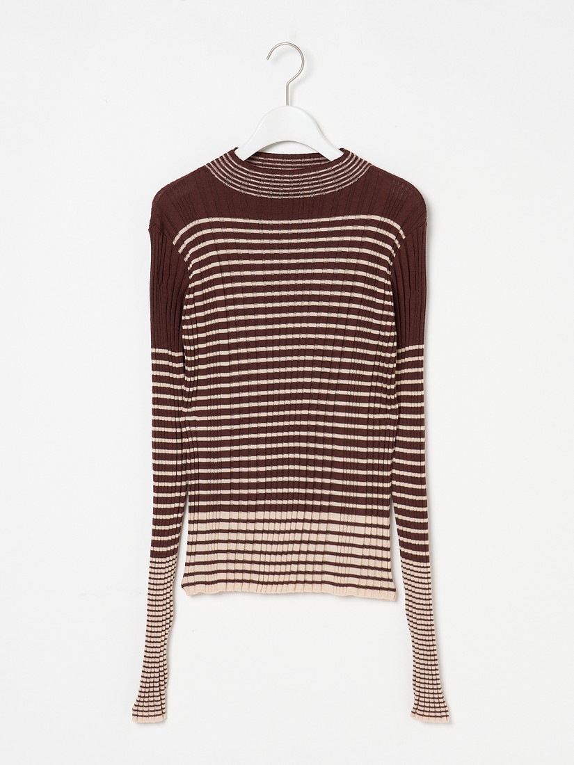 OTOAA》HORIZONTAL STRIPE KNIT TURTLE-NECK トップス（トップスその他
