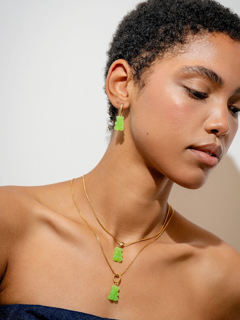 専用【A】高品質フォッシルコーラルとバンブルビージャスパーのピアス AZUL BY MOUSSY | ニュアンスハートシェイプドフープピアス (ピアス