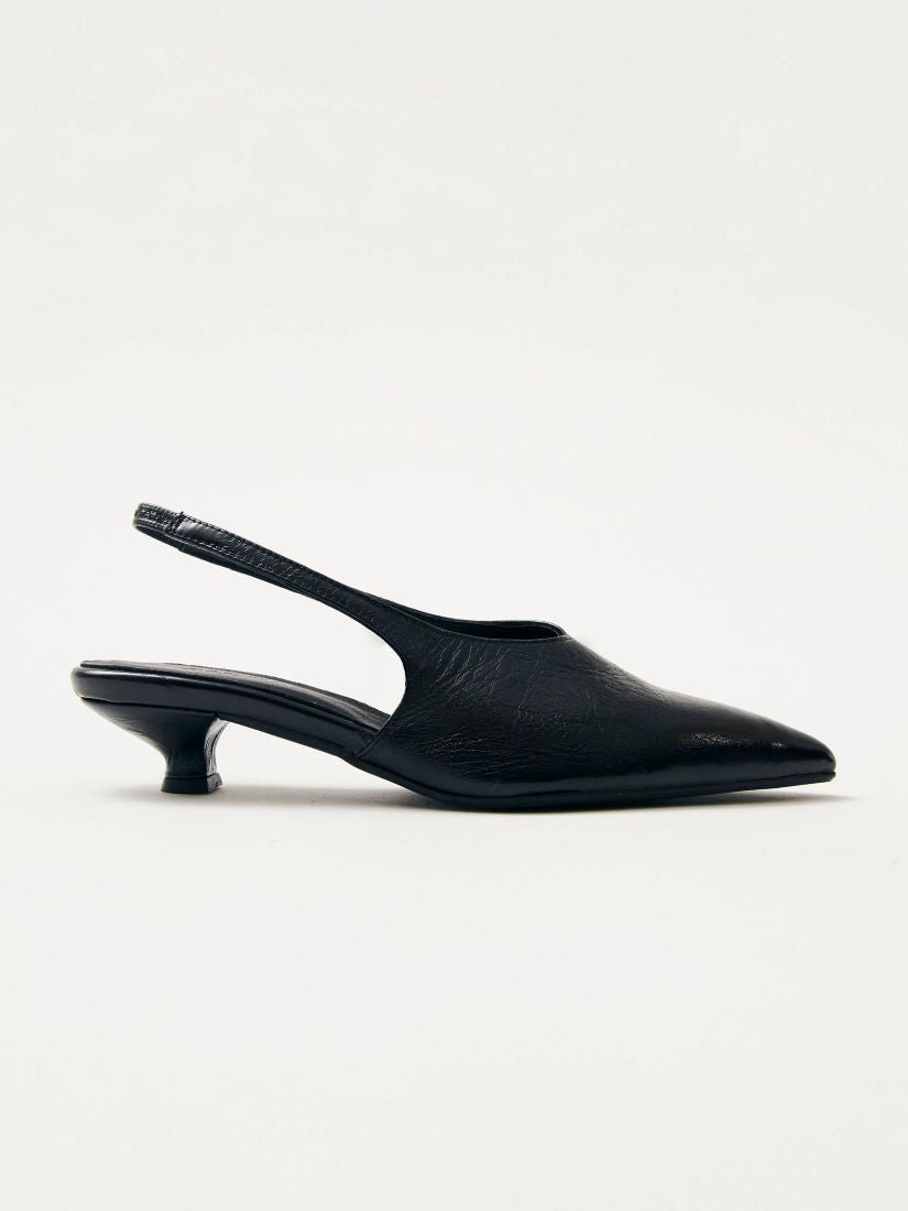 Eros Black Leather Mules