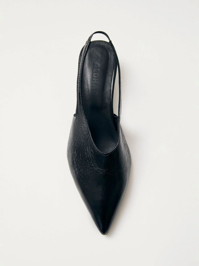 Eros Black Leather Mules