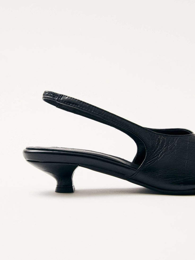 Eros Black Leather Mules