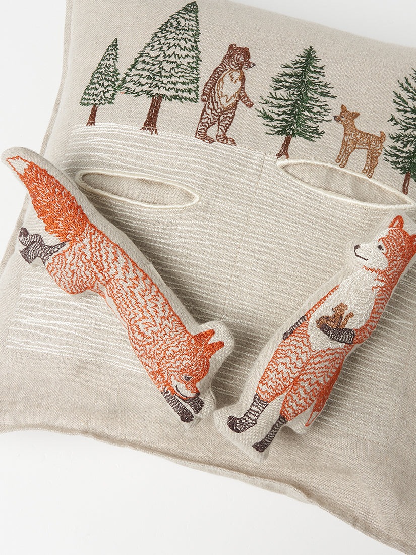 Holiday｜ポケットクッションカバー 30x30 Winter Foxes（クッション
