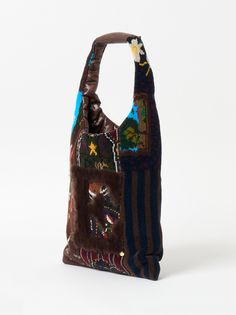 エバゴス シェニール・アーカイブ ワンホールトート BLUE 保管袋付き