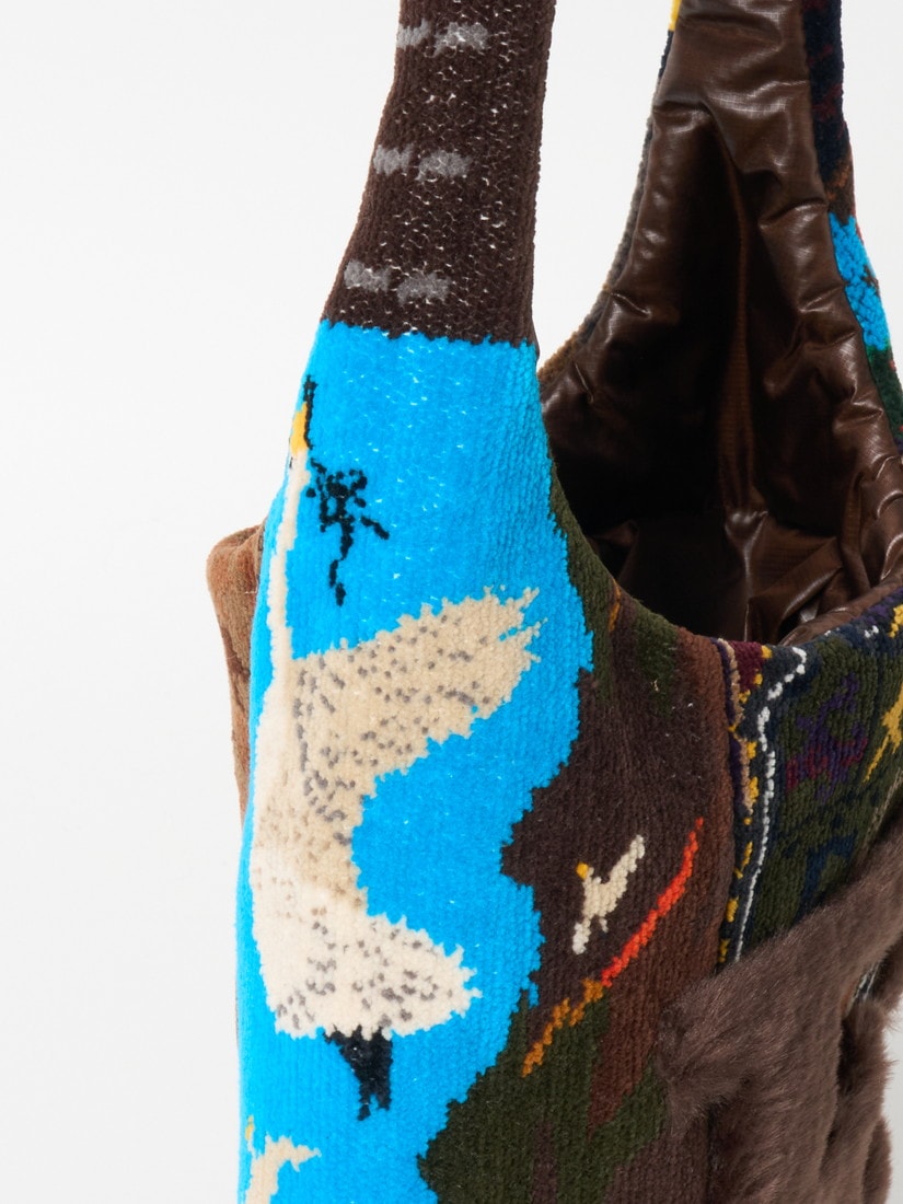 エバゴス シェニール・アーカイブ ワンホールトート BLUE 保管袋付き