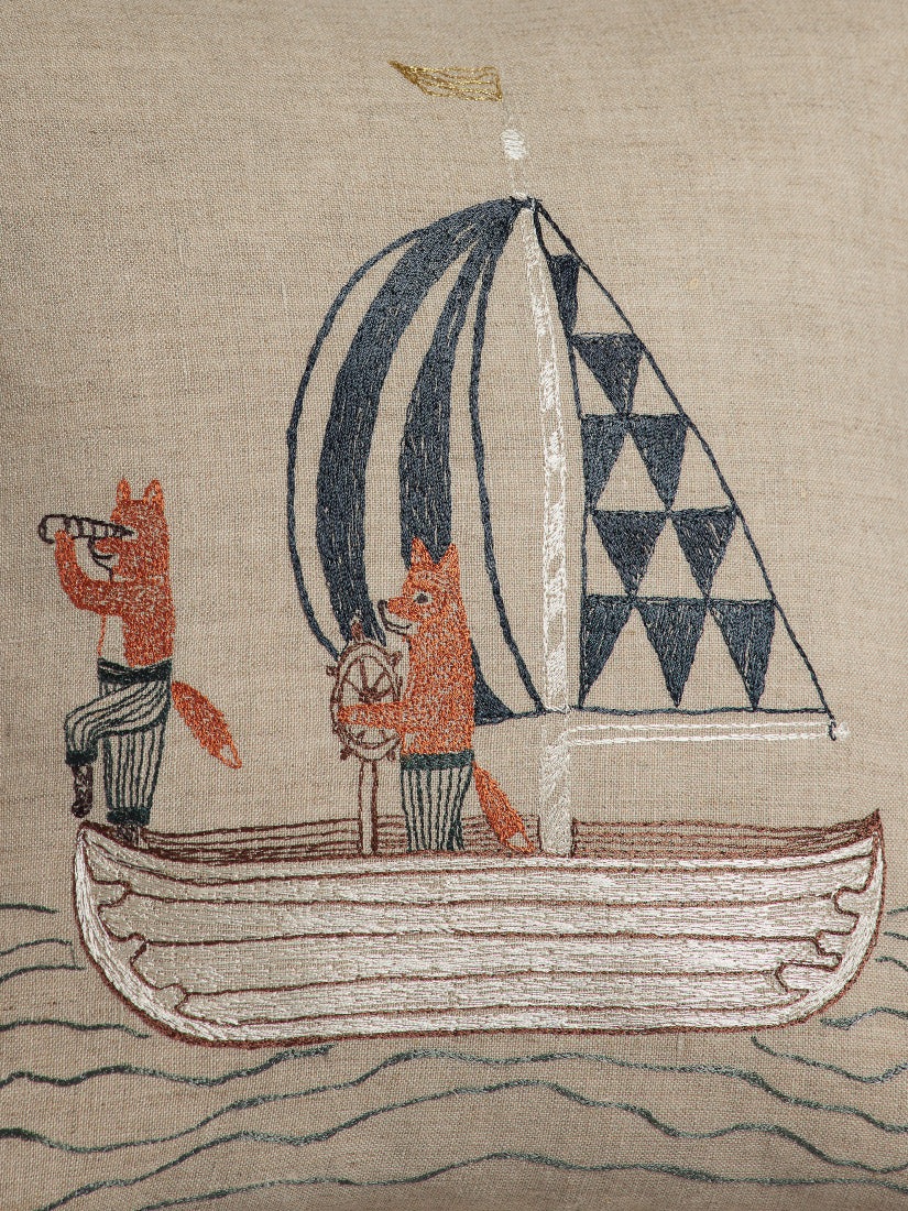 Coastal｜クッションカバー 30x30 Sailing Foxes（クッション）｜H.P.