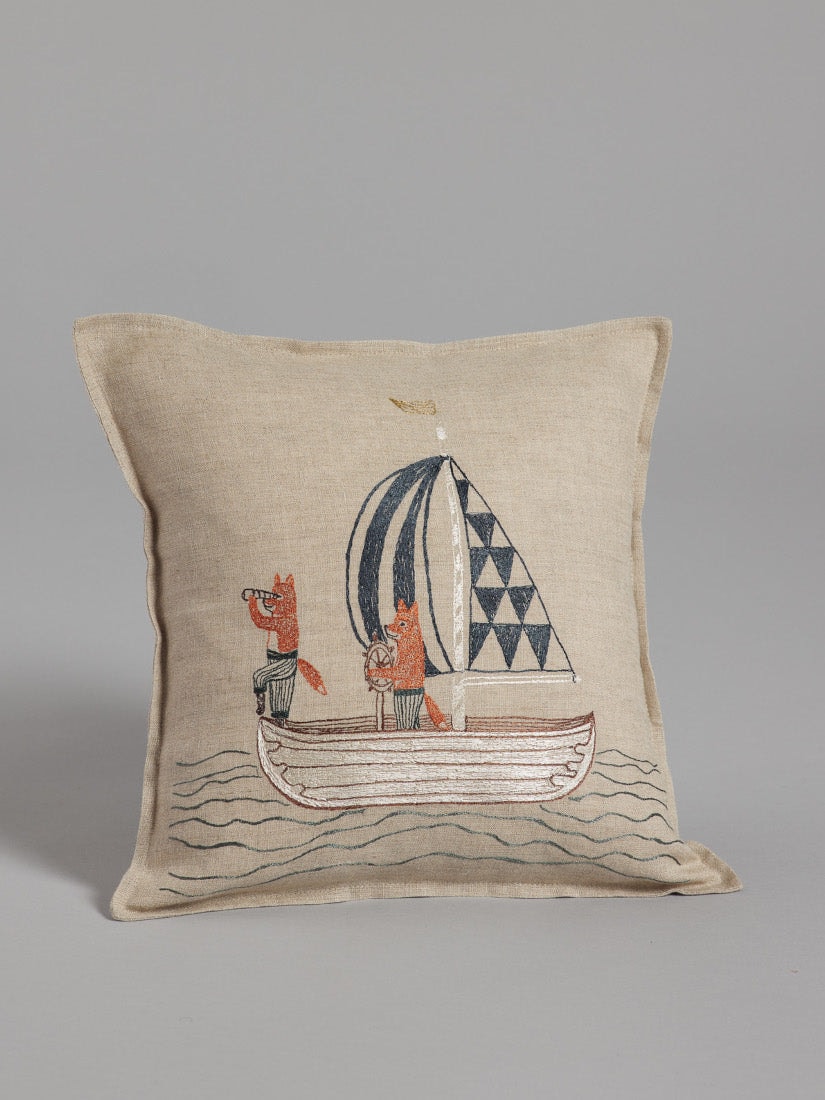 Coastal｜クッションカバー 30x30 Sailing Foxes（クッション）｜H.P.
