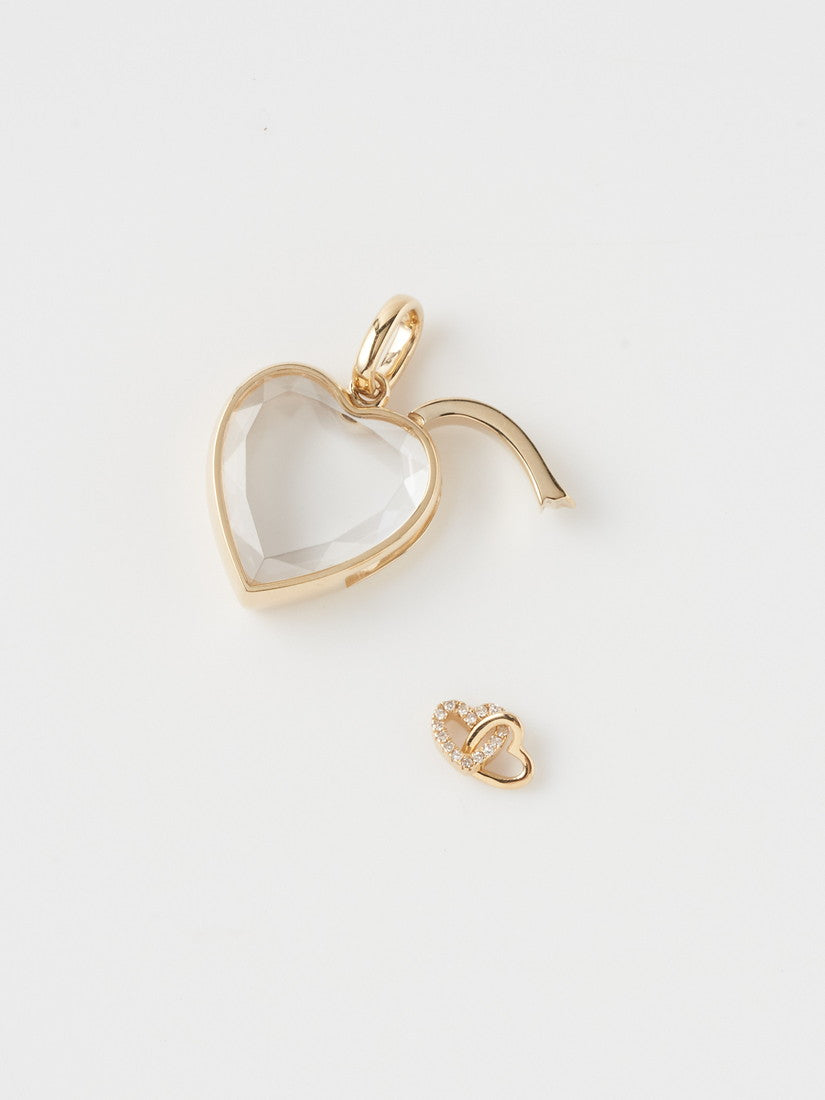 ペンダントトップ ハート型M（ファセットカット有）（ネックレス