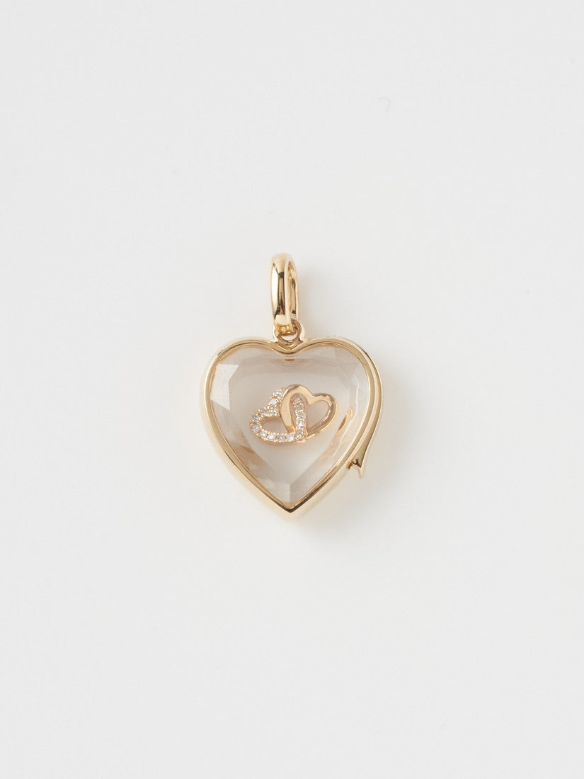 ペンダントトップ ハート型M（ファセットカット有）（ネックレス