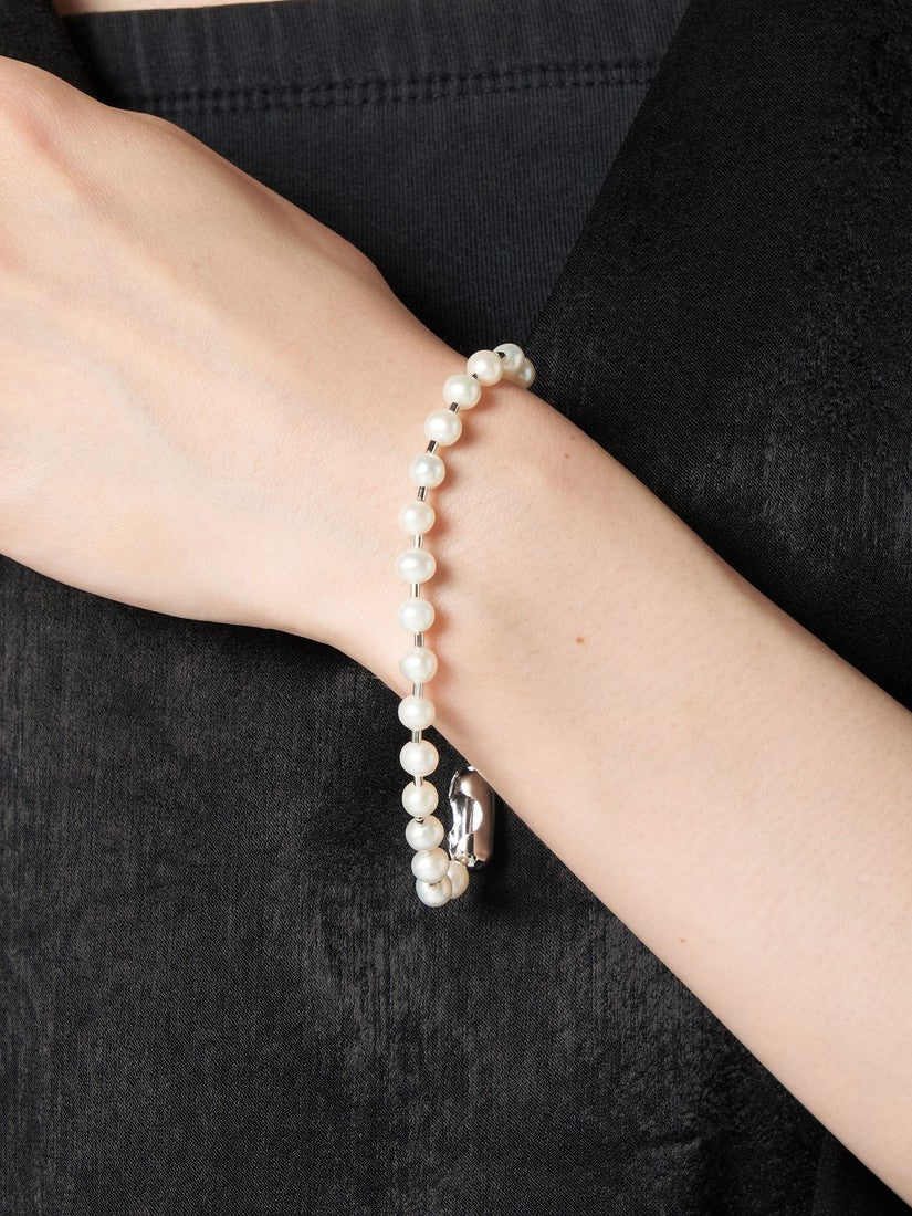 Pearl ball chain ブレスレット(21cm)