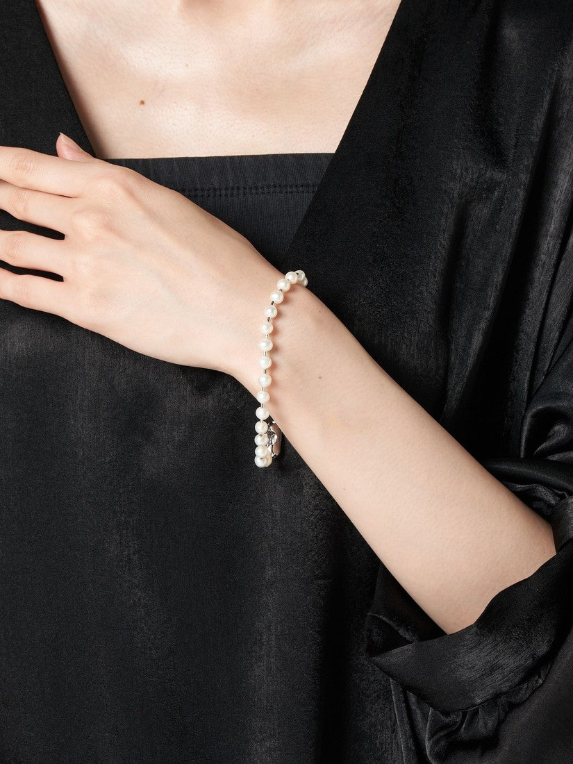 Pearl ball chain ブレスレット(21cm)