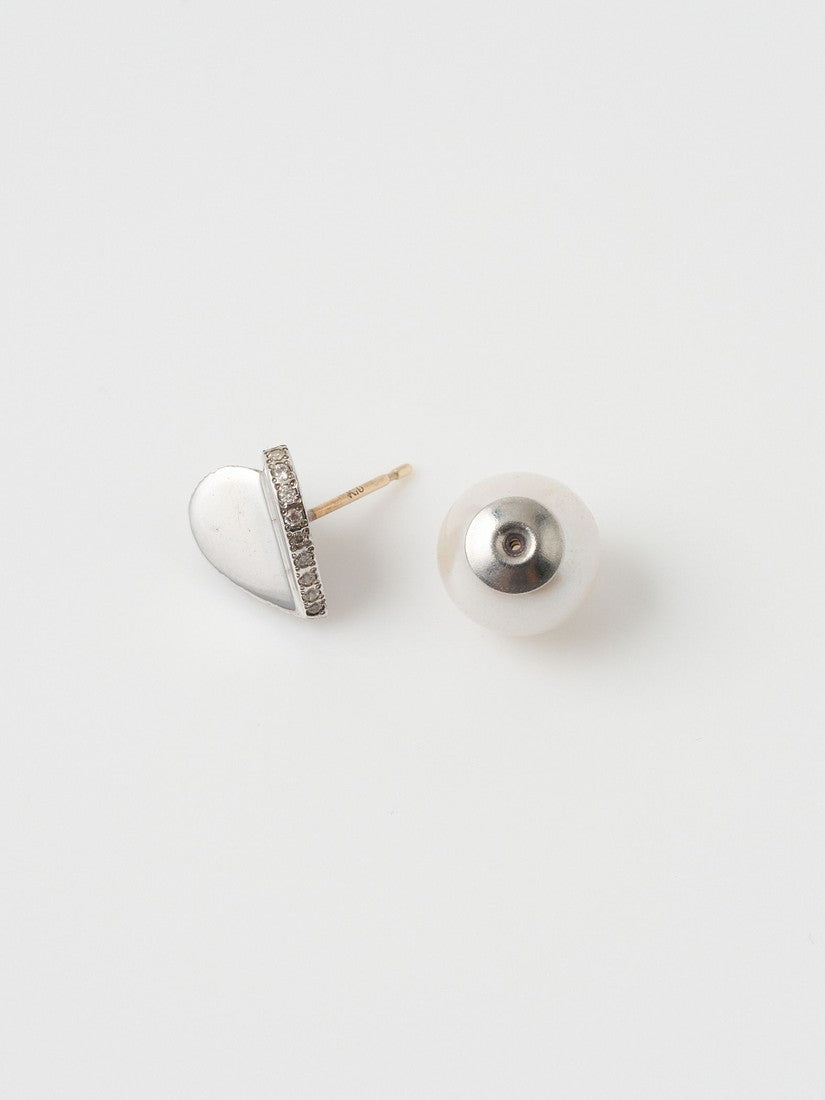 Tiny heart line stone ピアス （片耳用）（ピアス）｜H.P.