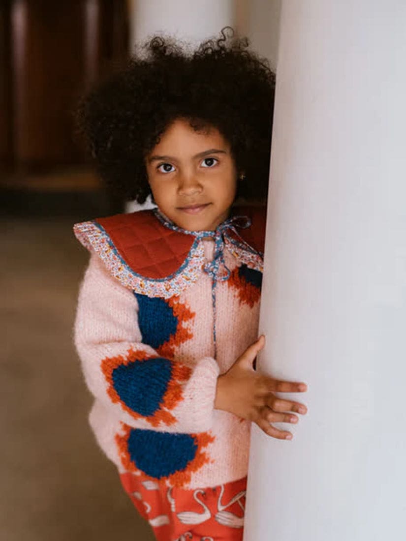 (Batikou/フランス輸入生地使用)キルティングラウンドキッズつけ襟 Batikou/フランス輸入生地使用)キルティングラウンドキッズつけ襟