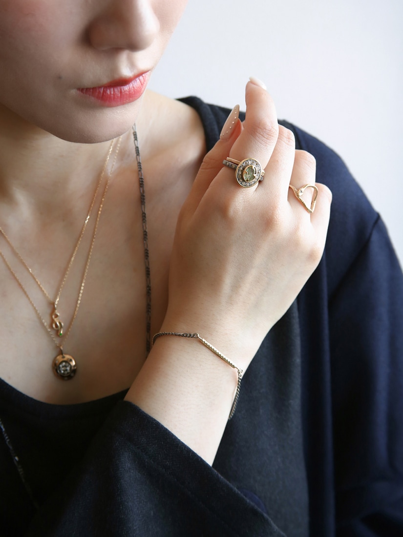 希少）H.P. France ガラス製フラワーモチーフ ネックレス 希少）H.P.