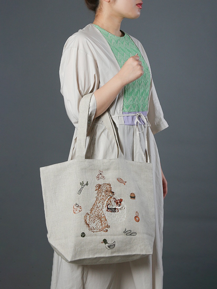 限定商品】トートバッグ Puppy in Basket（バッグその他）｜H.P.FRANCE