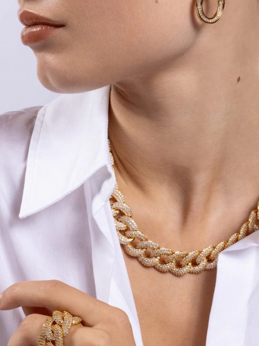 CRYSTAL HAZE チェーン ネックレス ジルコニア ゴールド/関税込 Crystal Haze Jewelry》Bossy Mexican chain ネックレス