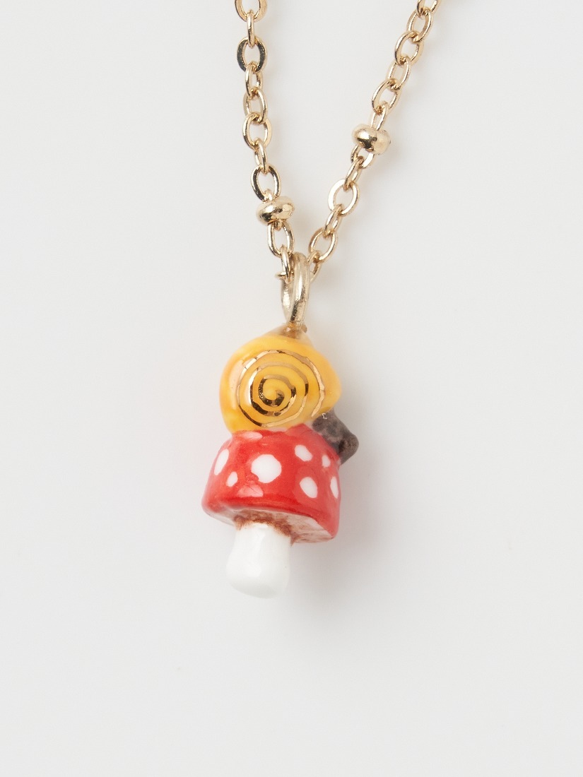 ネックレス キノコとカタツムリ Les sous bois（ネックレス）｜H.P.