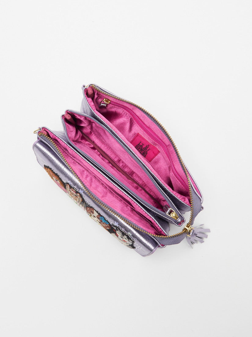 tamaoworld rooms別注 お財布ポシェット 犬刺繍 ラベンダー 楽天市場