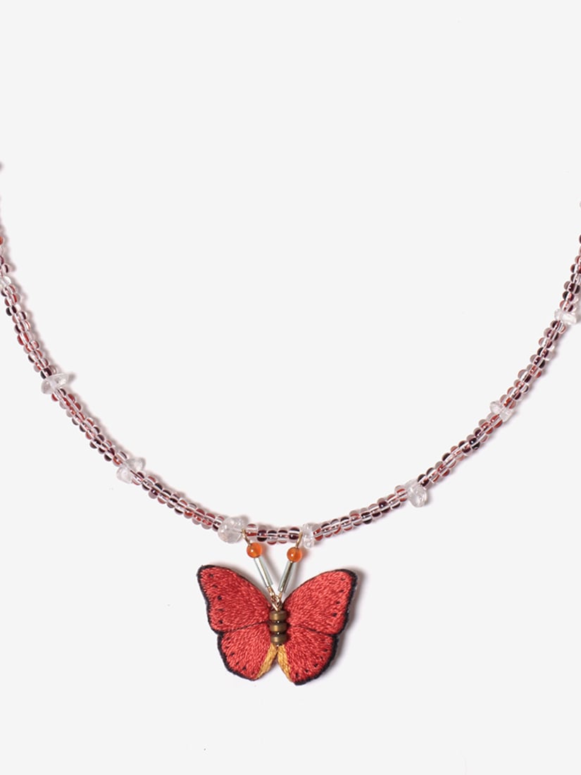 ☆HPFRANCE購入 蝶モチーフ ビーズネックレス ハンドメイド 期間限定】《tumiito》picture book butterfly ネックレス（ネックレス