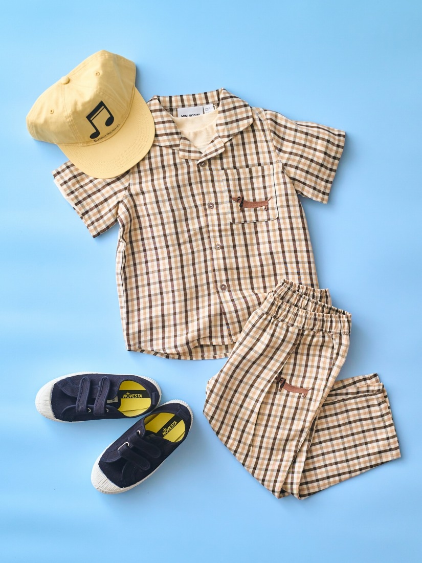 キッズ】《MINI RODINI》GINGHAM TROUSERS パンツ（子供服）｜H.P.