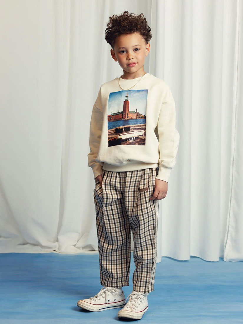 キッズ】《MINI RODINI》GINGHAM TROUSERS パンツ（子供服）｜H.P.