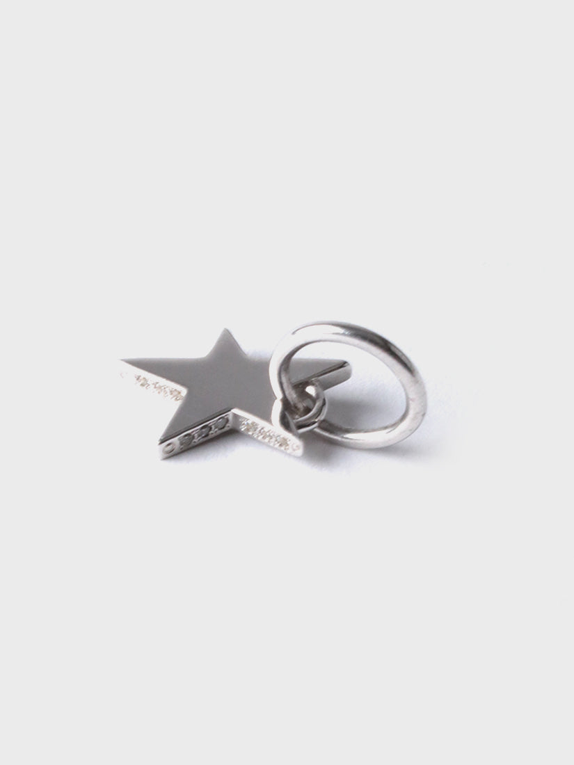 Tiny star line stone チャーム silver (cubic zirconia)