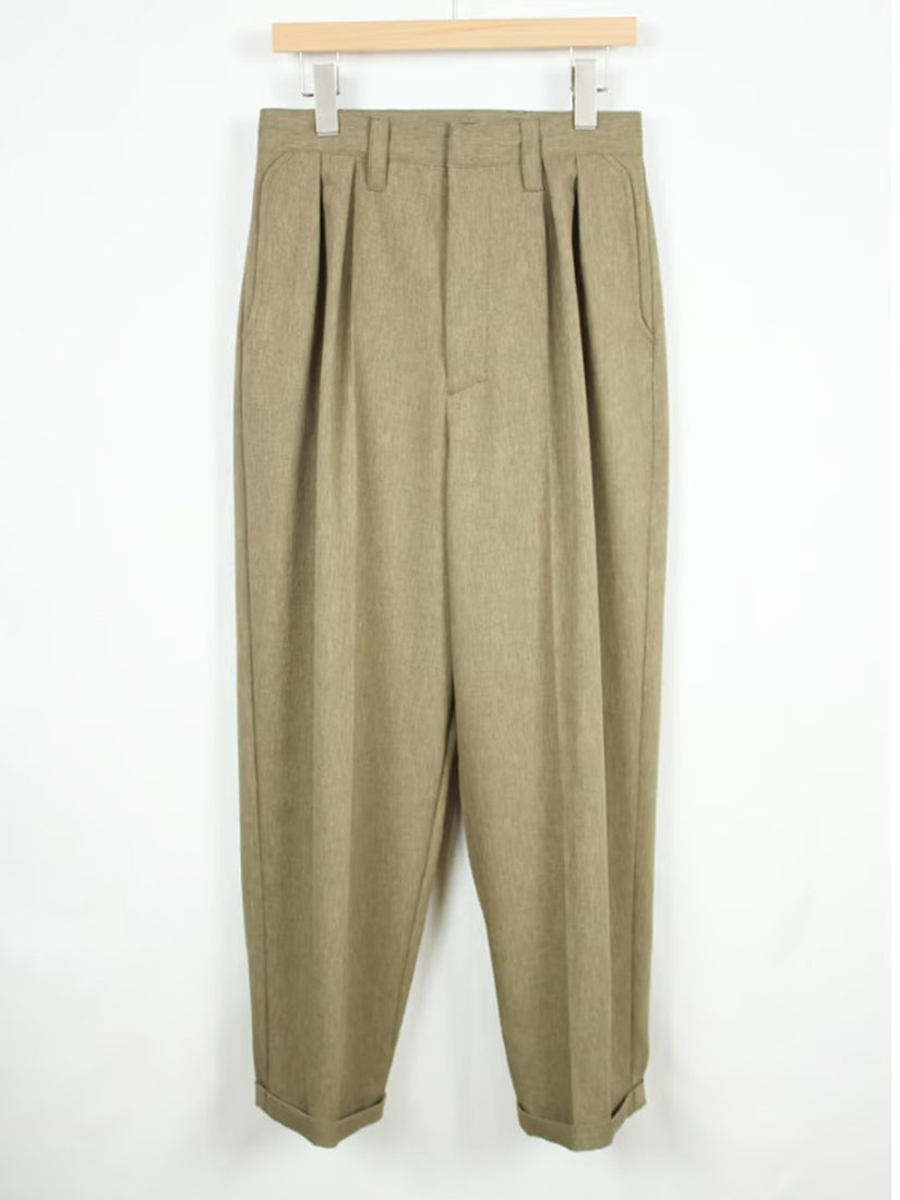 khaki pleat パンツ W