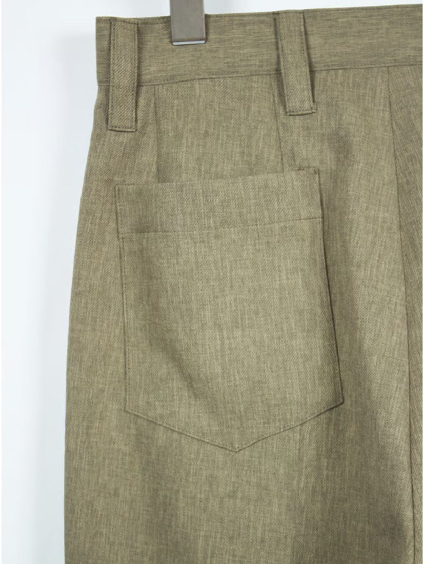 khaki pleat パンツ W