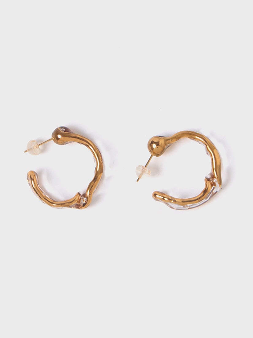 mini hoop ピアス gold