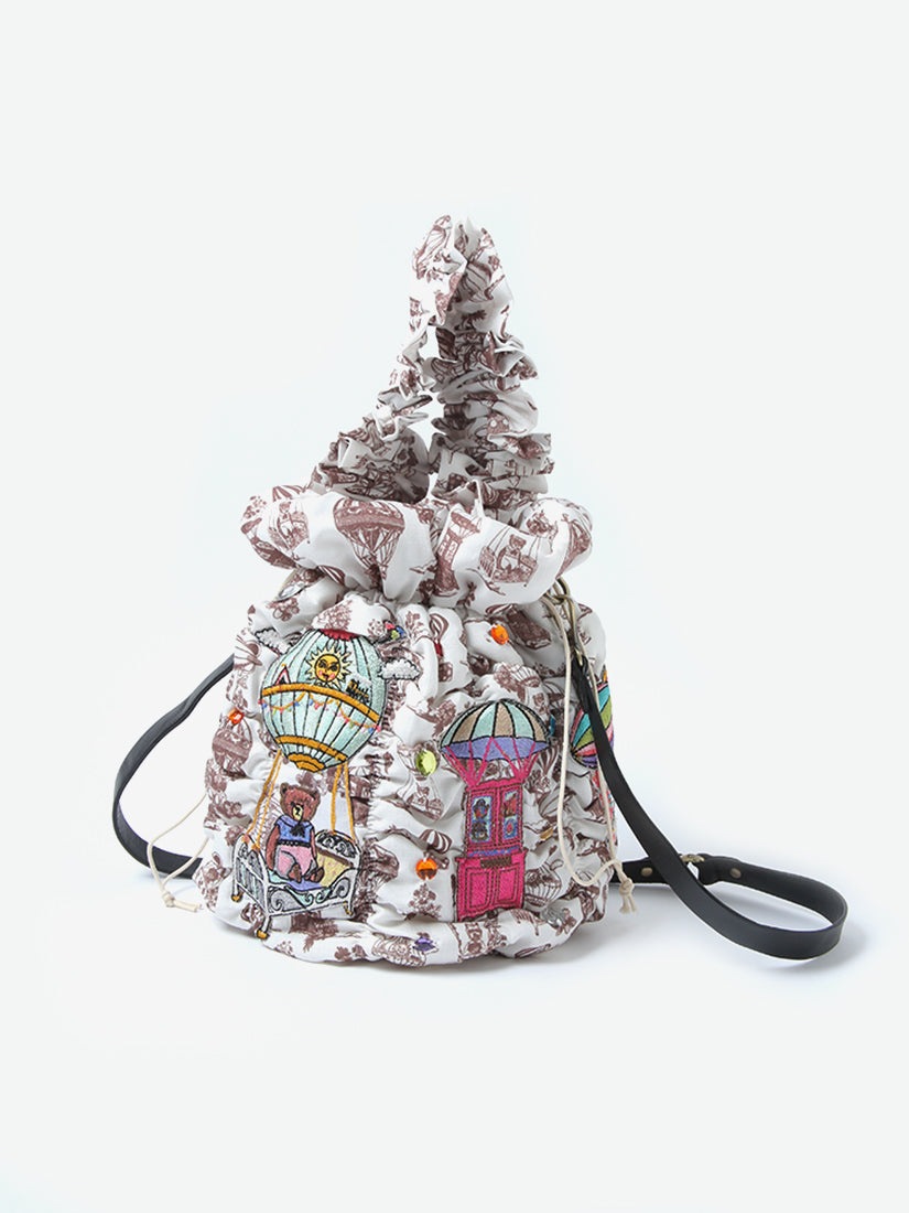 完売品　HP France 刺繍 2WAY巾着バッグ タマオワールド 中古・古着通販】tamaoworld (タマオワールド) 2WAY巾着バッグ