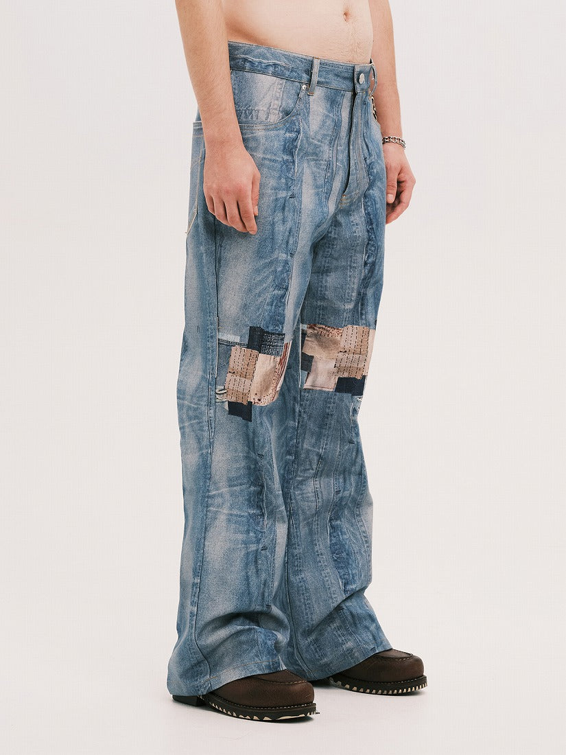 《PLATEAU STUDIO》Leopard denim パンツ