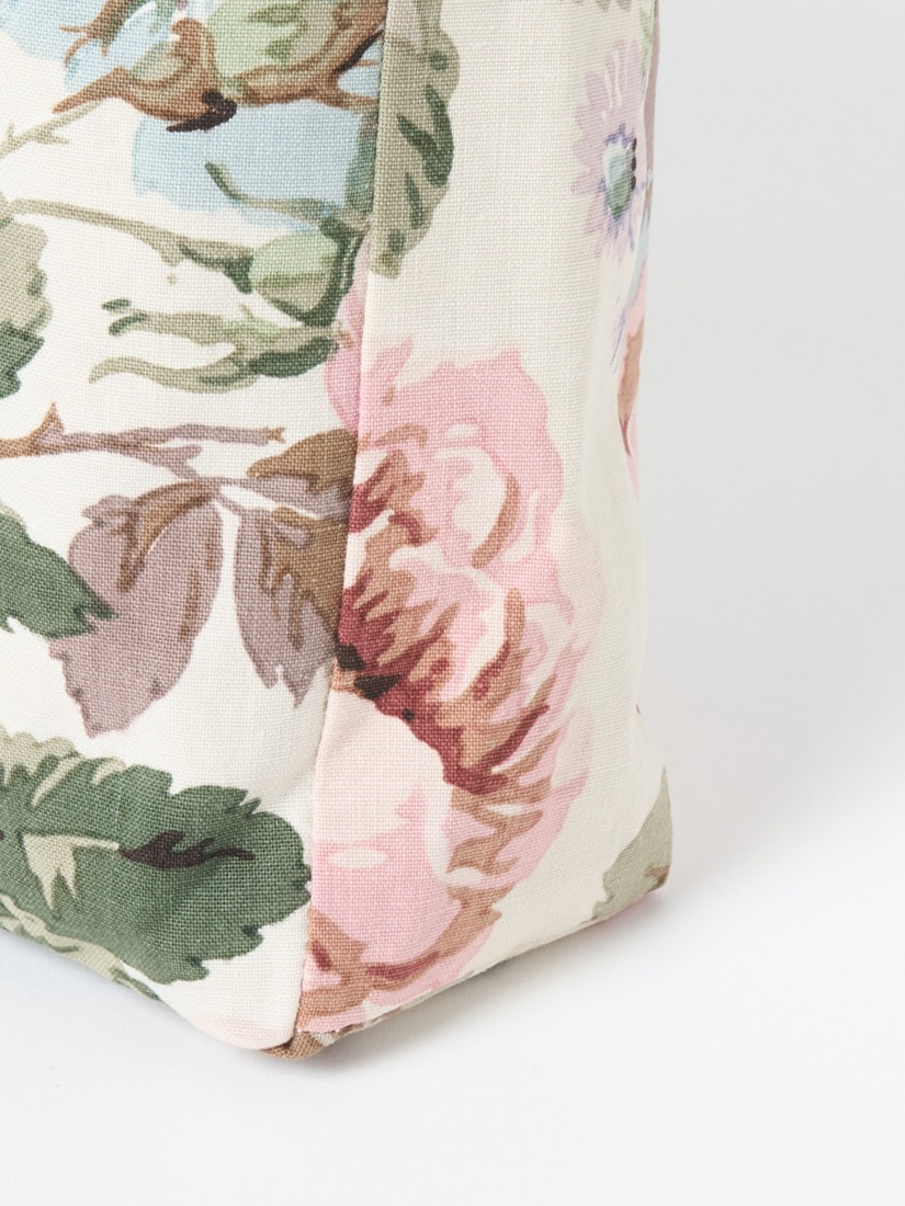 【フランスアンティーク】フラワーファブリック アンティーク木製ハンドルバッグ 一点もの】《The Magpie & The Wardrobe》 バッグ Floral Button Bag