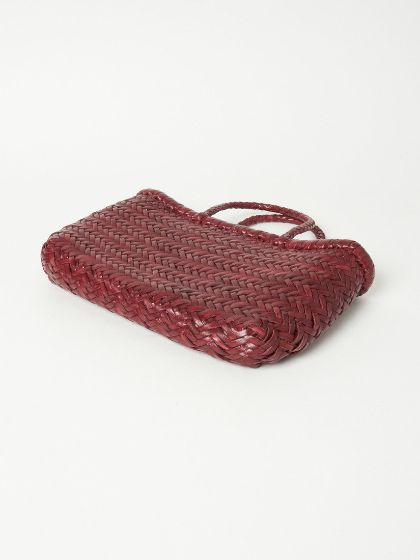 ★期間限定★【新品】DRAGON MINI FLAT GORAバッグ Dragon Diffusion - Mini Flat Gora Strawberry Woven Leather Bag
