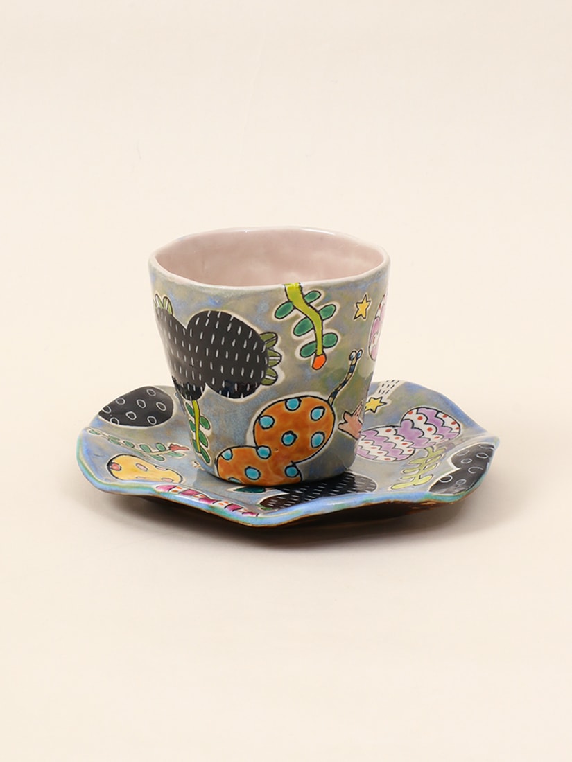 capi gallery 一点物 ベビーカップ 陶器 アート 希少 一点もの/期間限定】《moeparis》カップ いきものたち（カップ）｜H.P.