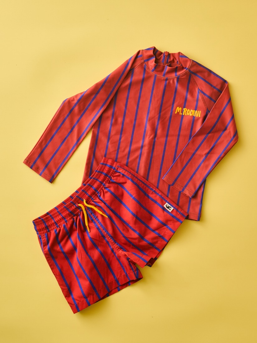 キッズ】《MINI RODINI》VERTICAL STRIPE LONG SLEEVE TOP スイム