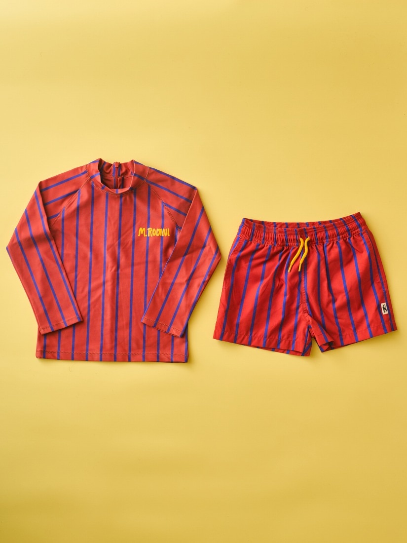 キッズ】《MINI RODINI》VERTICAL STRIPE LONG SLEEVE TOP スイム
