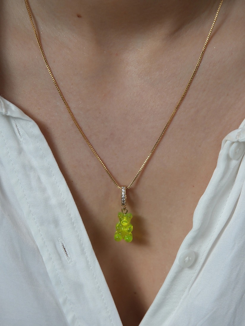 Crystal Haze Jewelry】Nostalgia bear チャーム - Pave Connector 