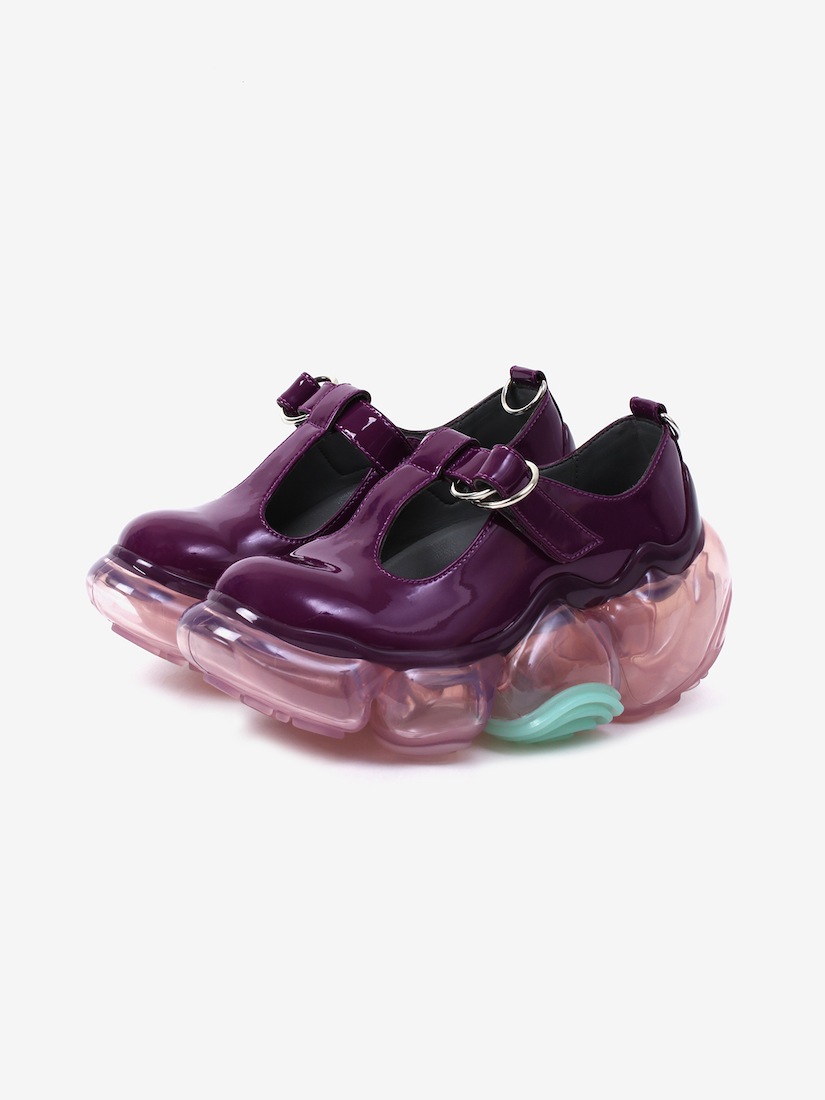 グラウンズ MOOPIE MARY JANE メリージェーン ピンク 25cm MOOPIE MARY JANE - WHITE ENAMEL / PINK SOLID (ムーピー メリー