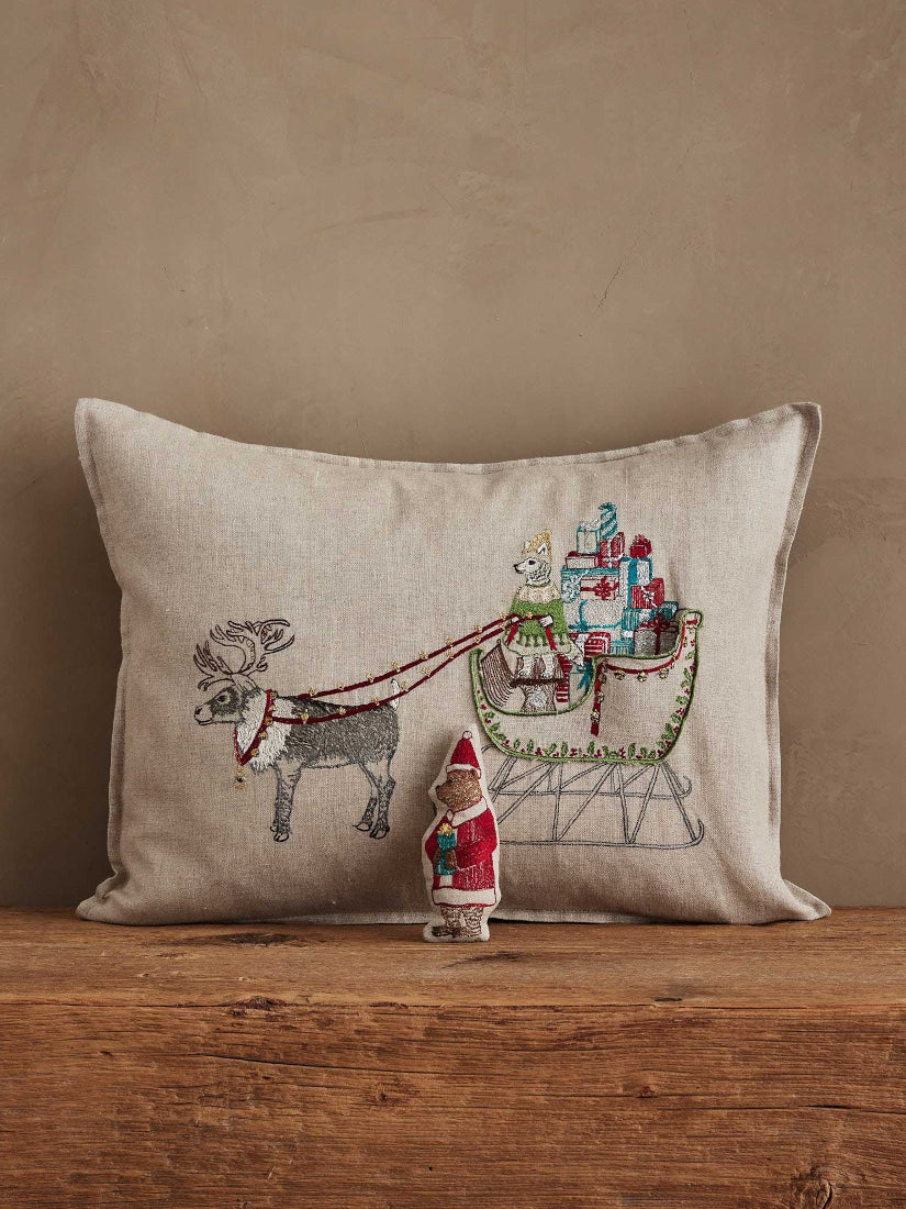 アッシュ・ペー・フランスのクッションとクッションカバー Holiday｜クッションカバー 30x40 Santa Sleigh（クッションカバー