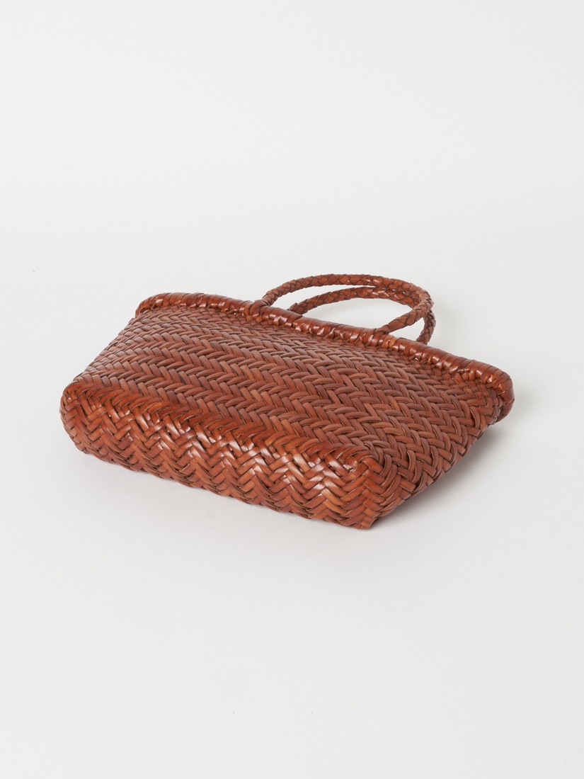 ★期間限定★【新品】DRAGON MINI FLAT GORAバッグ Dragon Diffusion - Mini Flat Gora Dark Brown Woven Leather Bag