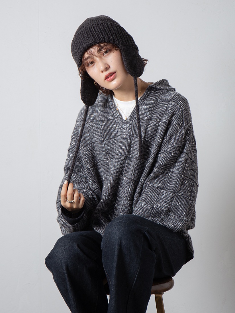 MACHATT 24AW ラムズウールローゲージニット ブラック ラムズウールニット（ブラック） | MACHATT ONLINE STORE