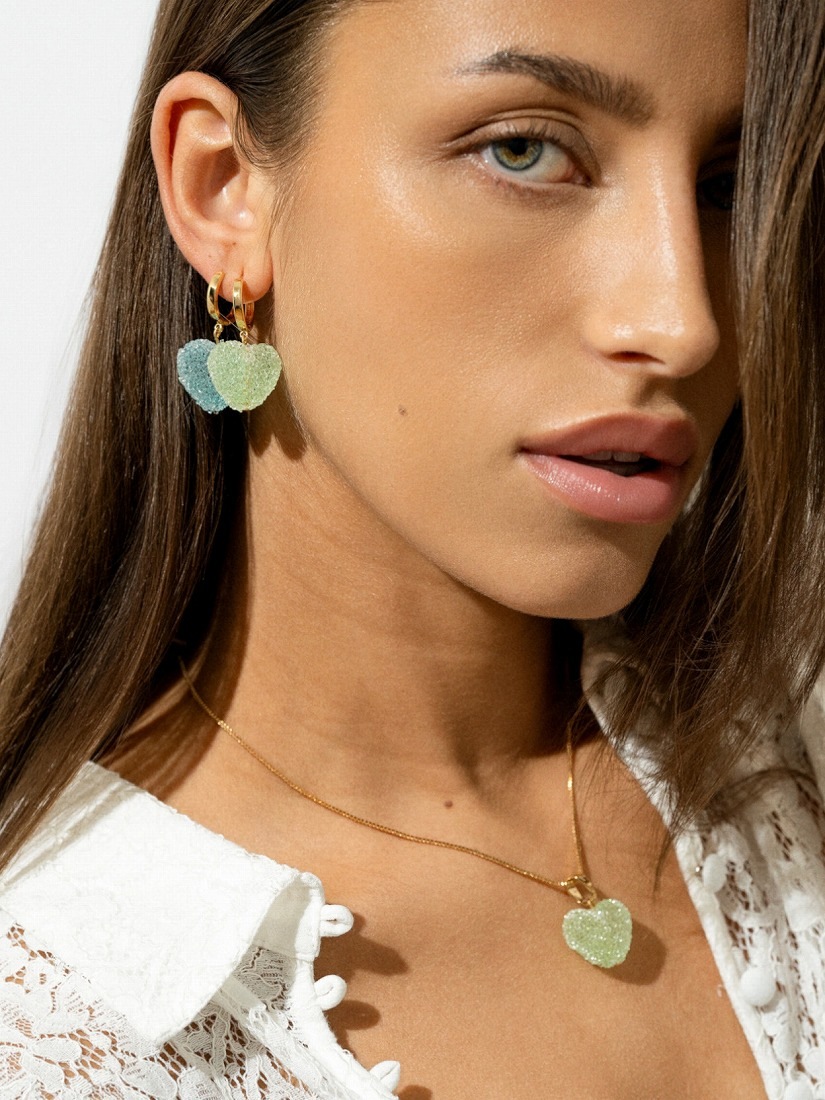 Crystal Haze Jewelry】Jelly Heart ペンダント - Classic