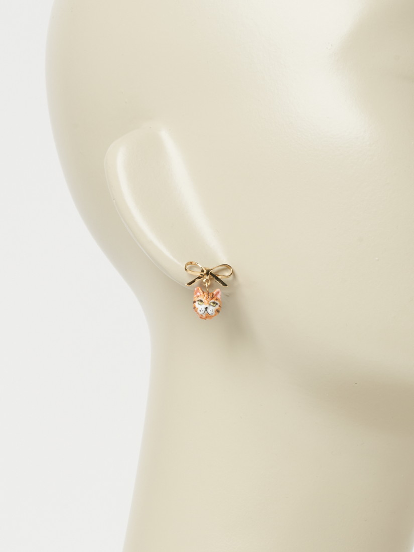 ピアス ベンガルキャットとリボン Capsule Comme chein and chat