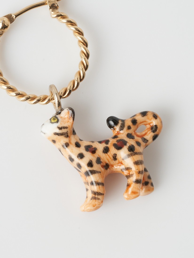 ミニピアス ベンガルキャット（片耳用）Capsule Comme chein and chat