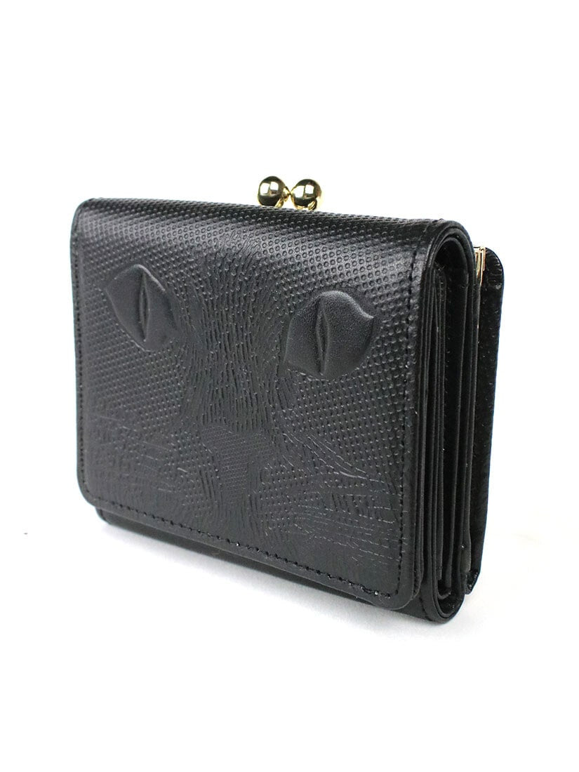 再入荷】黒革三つ折り財布『猫目』（その他財布）｜H.P.FRANCE