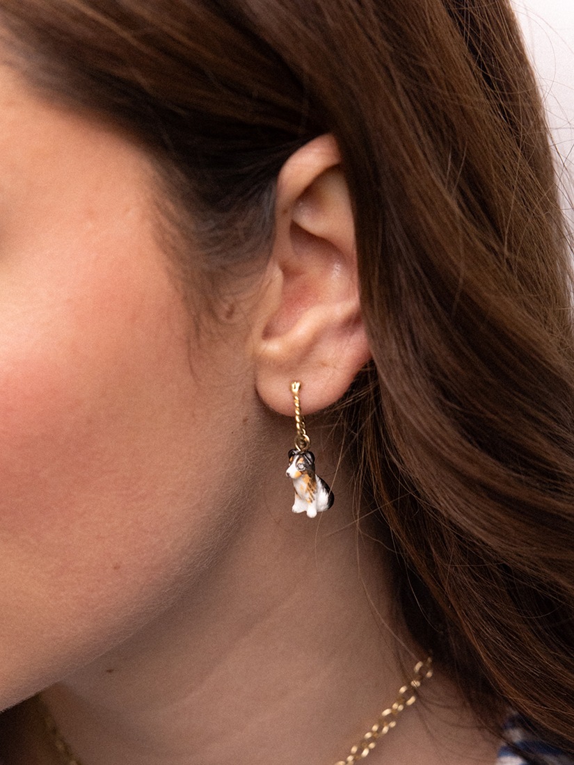 ミニピアス オーストラリアンシェパード（片耳用）Capsule Comme chein